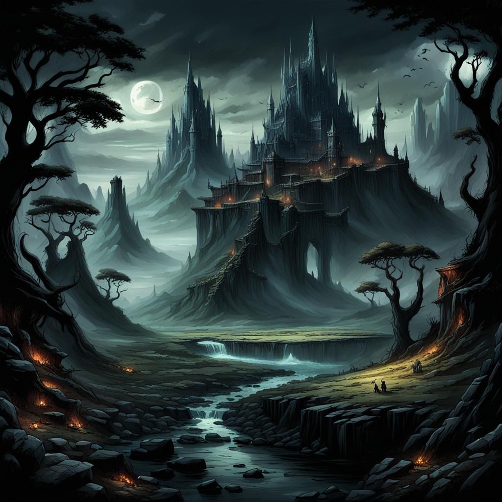Demonic Chaos: A Dark Fantasy Landscape