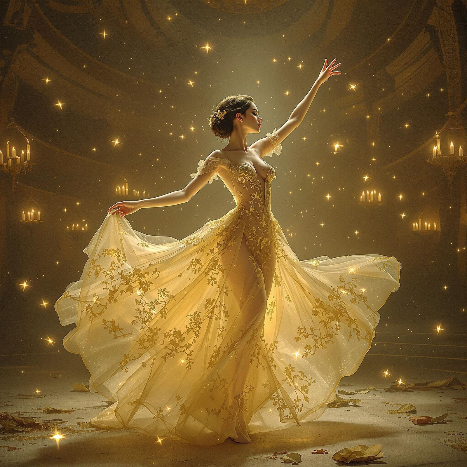 A Golden Sylph Dances in a Forgotten Opera House