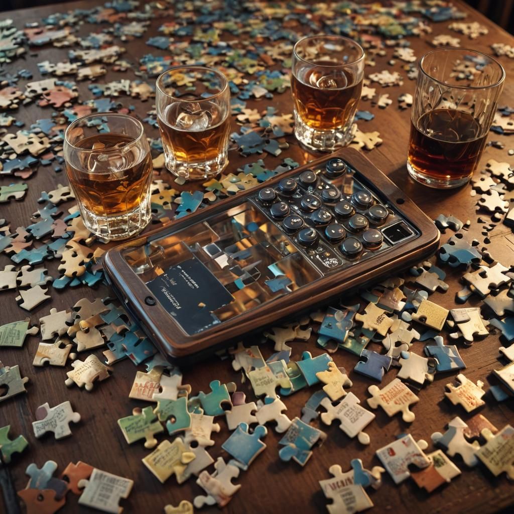 Discarded Phone on Pub Table: Hyperrealistic Digital Art