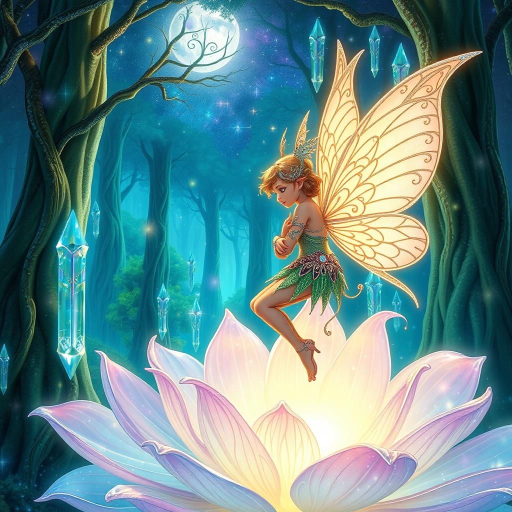 Enchanted Fairy Realm with Delicate Sprite