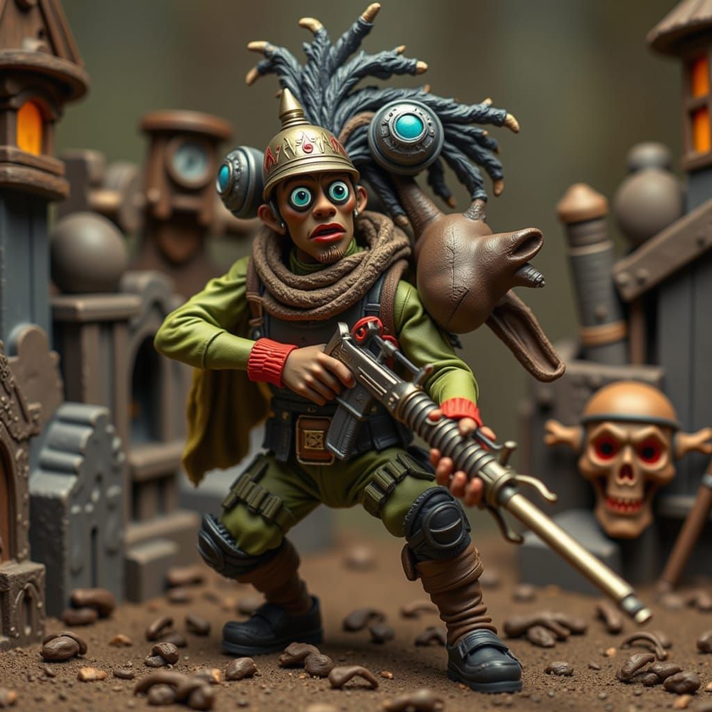 Dynamic Claymation Battle Scene in Stop-Motion