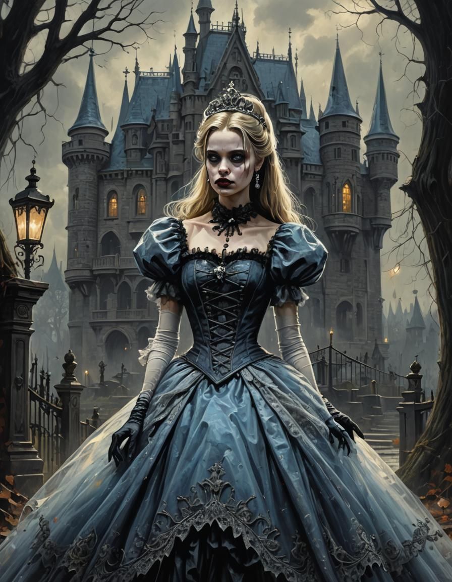 Gothic Horror Cinderella in Dark Fantasy Style