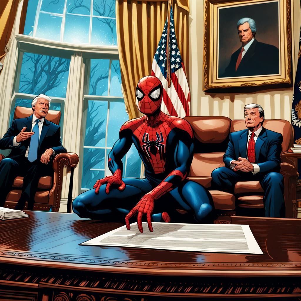 Spider-Man Addresses America from Oval Office