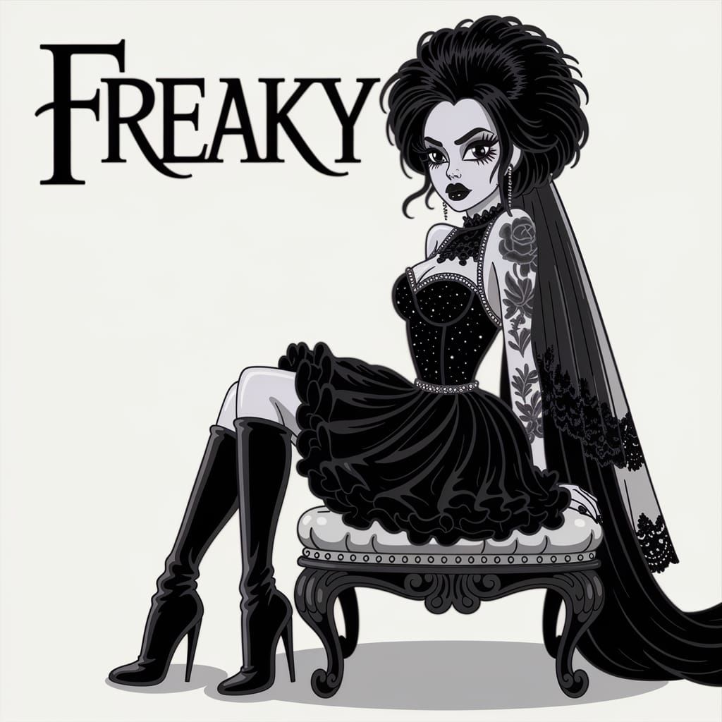 Goth Bride in Lord of the Rings Fantasy Font