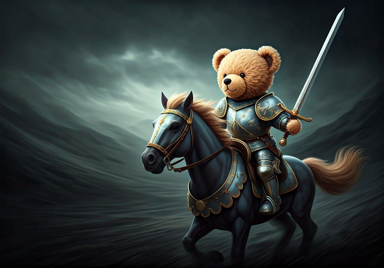Teddy Bear Knight Charges into Battle
