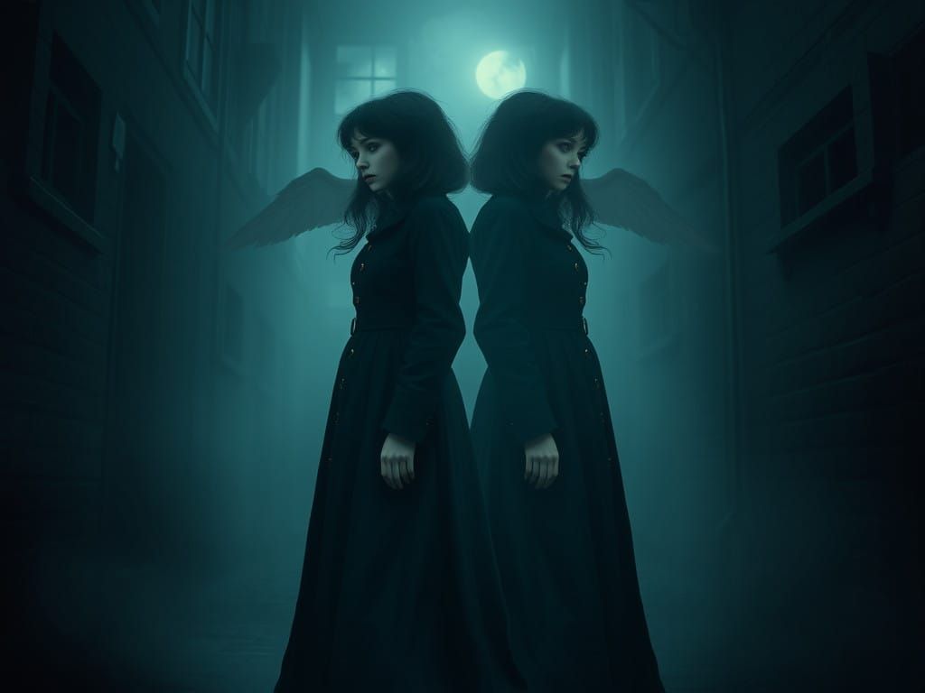 Victorian Doppelganger in Haunting Fog