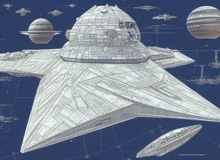 Class 5 Star Destroyer Schematic in Space