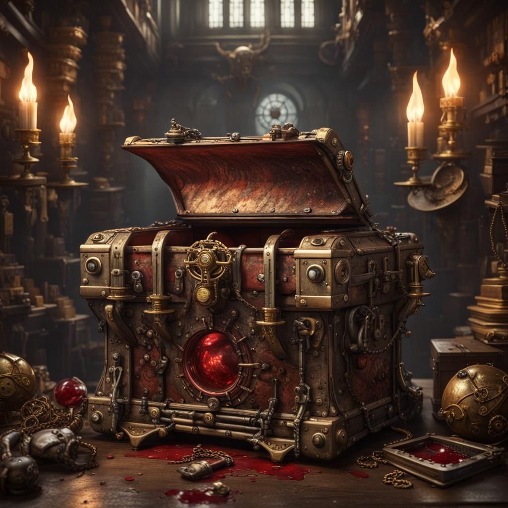 Steampunk Mimic Treasure Chest in Treasure Room