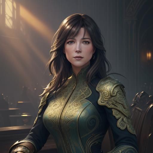 Elegant Portrait with Volumetric Lighting