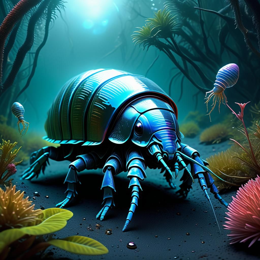 Iridescent Alien Isopod Creature on Exoplanet, Xeno-Zoology ...