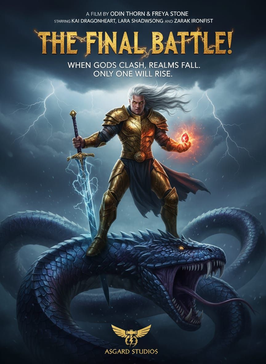 Epic Science Fantasy Movie Poster: The Final Battle