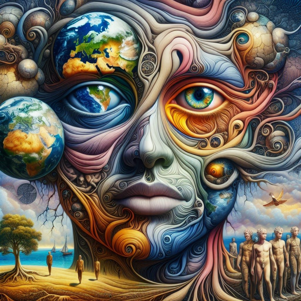 Surreal Bali Divinity in Earth-Toned Figure