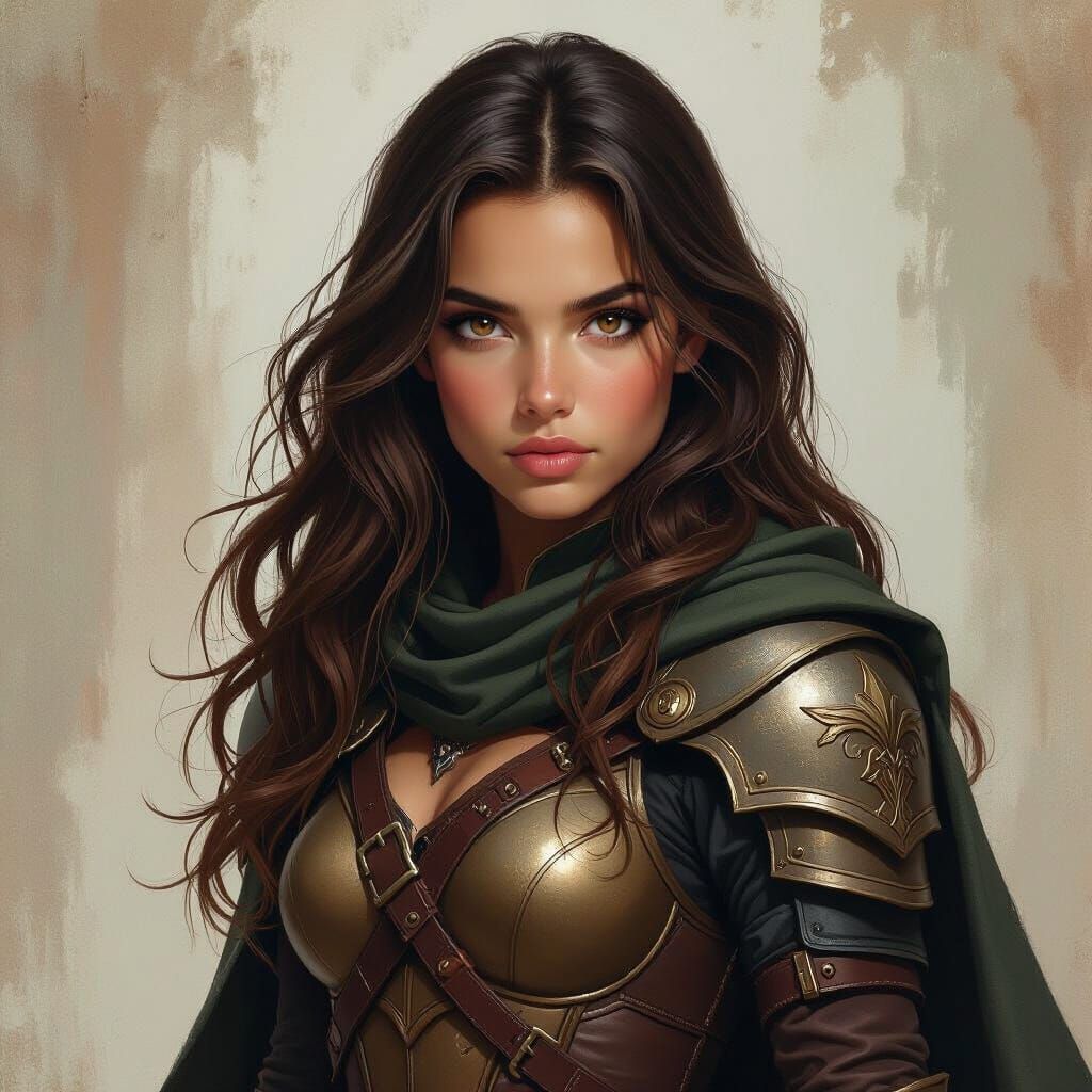 Fierce Warrior Girl in Detailed Matte Painting