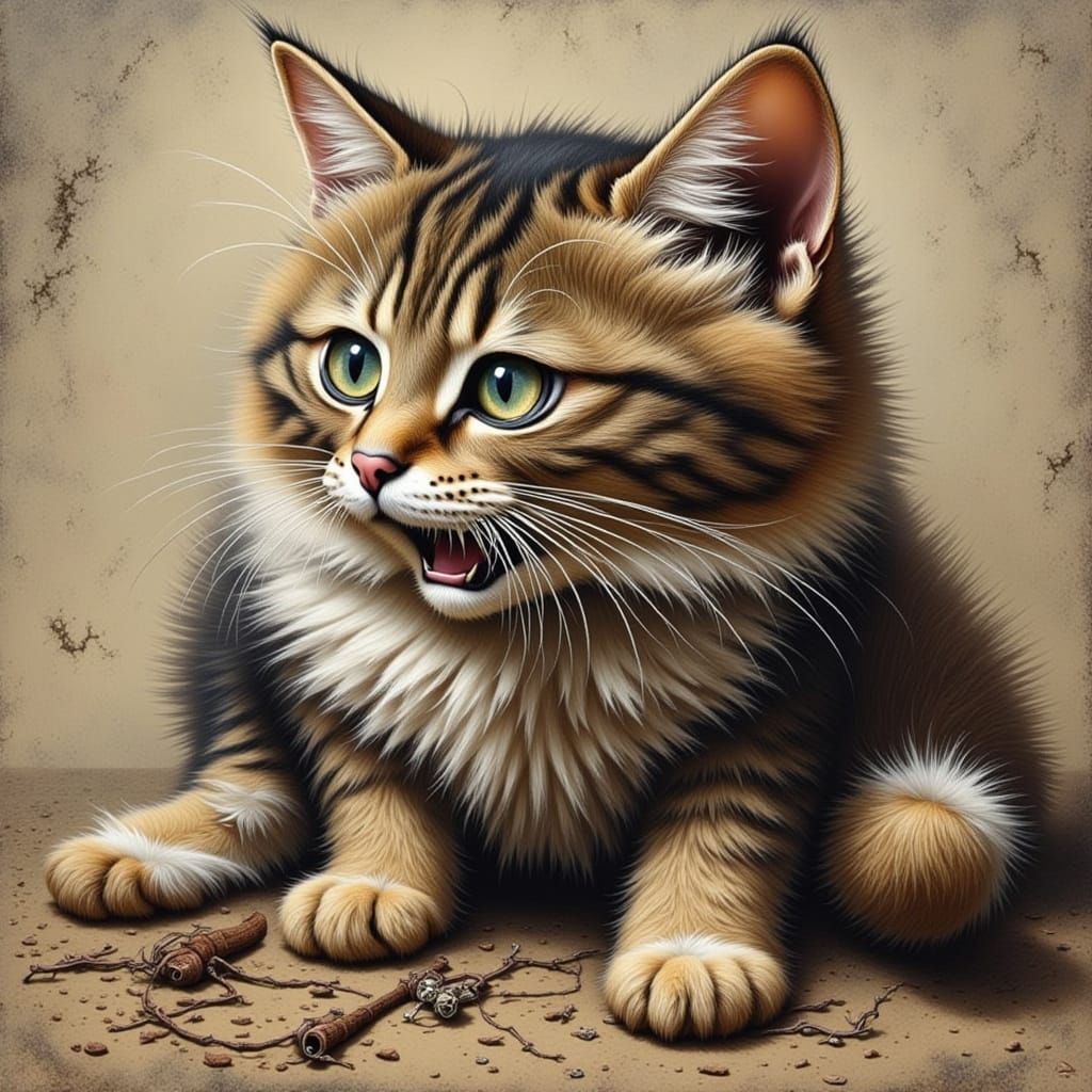 Hyperrealistic Tabby Cat Portrait