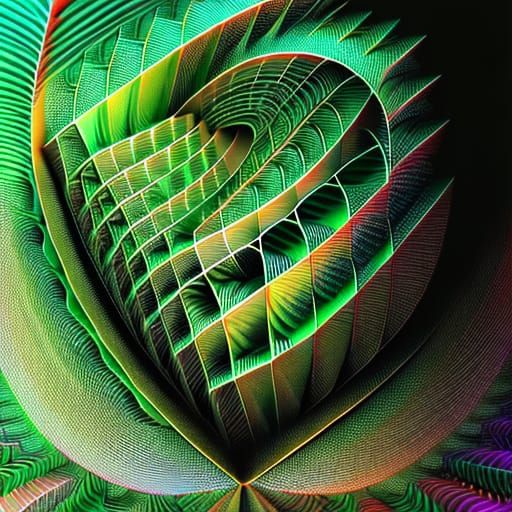Abstract Vector Fractal with 3D Shading