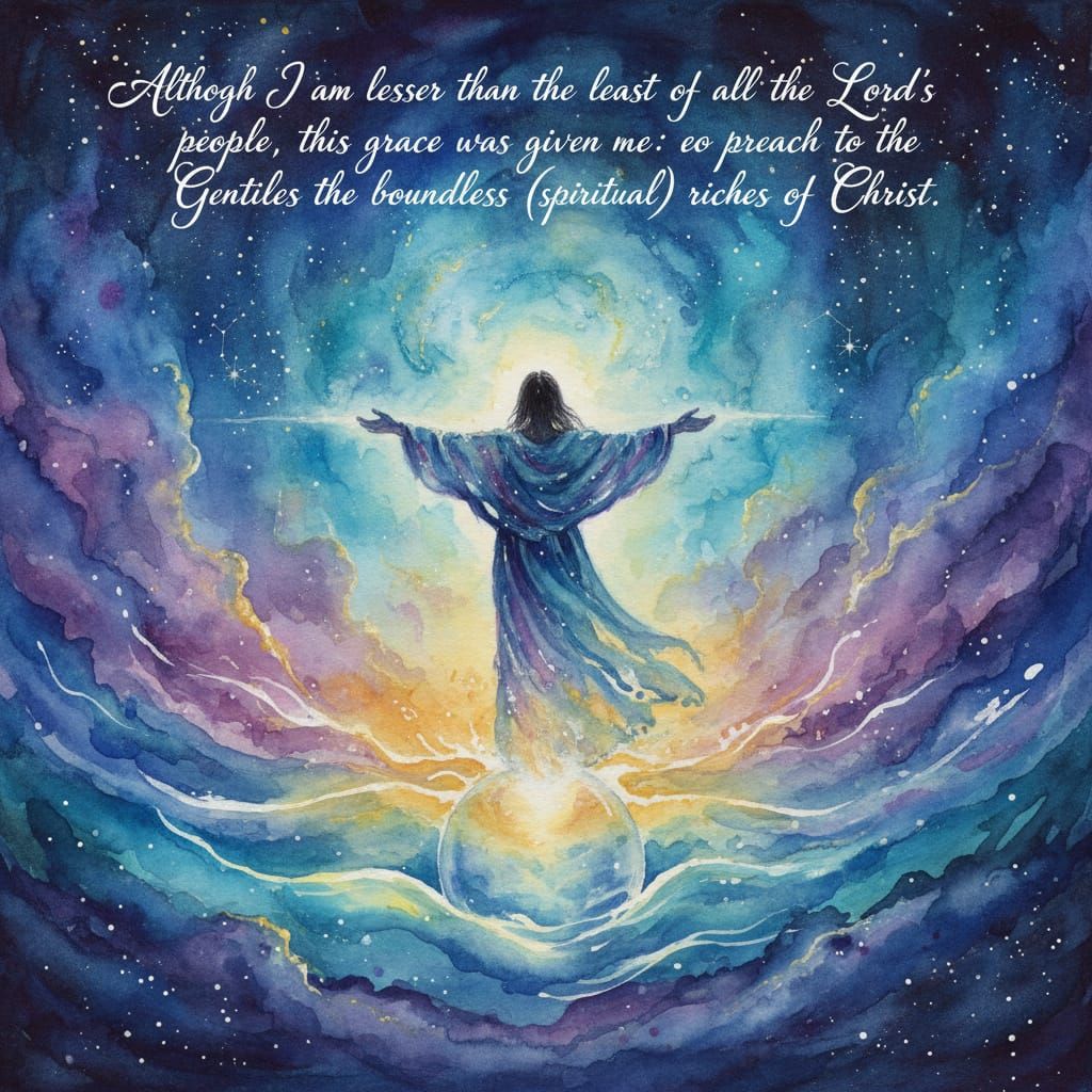 Cosmic Watercolour Depiction of Spiritual Riches