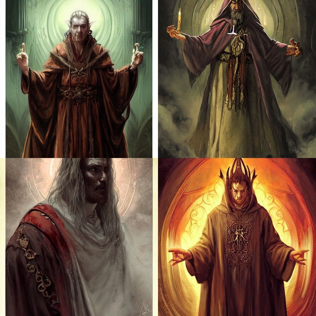 Ornate Dragon Cult Priest: High Fantasy Character Art