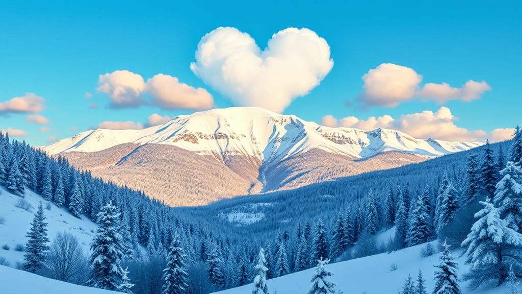 Snowy Mountain Landscape in Van Gogh Style