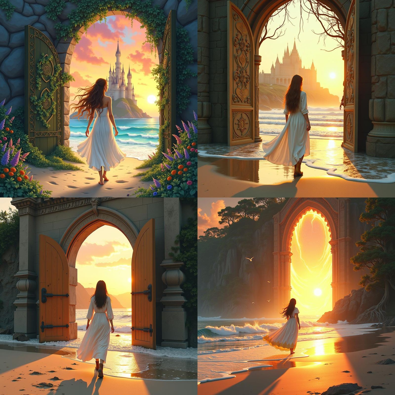 Woman Enters Portal to Castle World