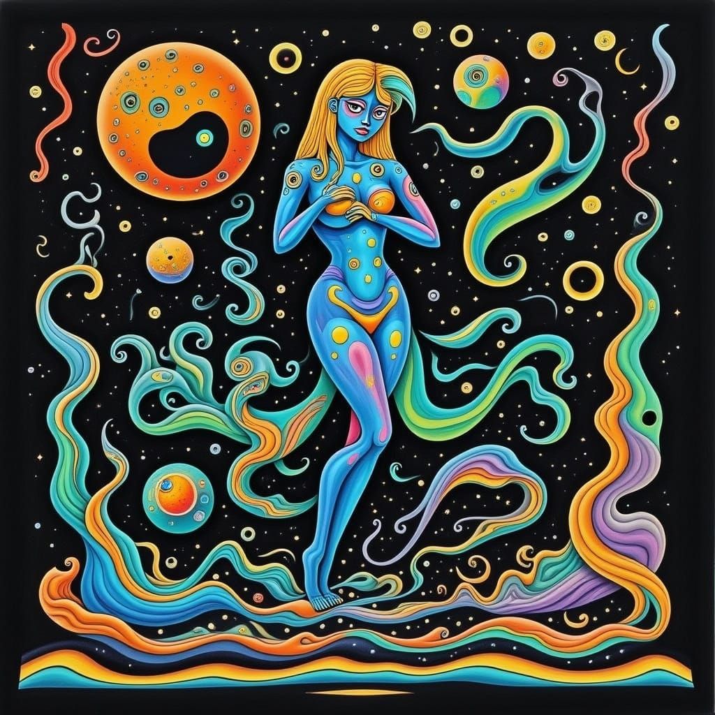 Psychedelic Mystic in Ornate Setting Illustration