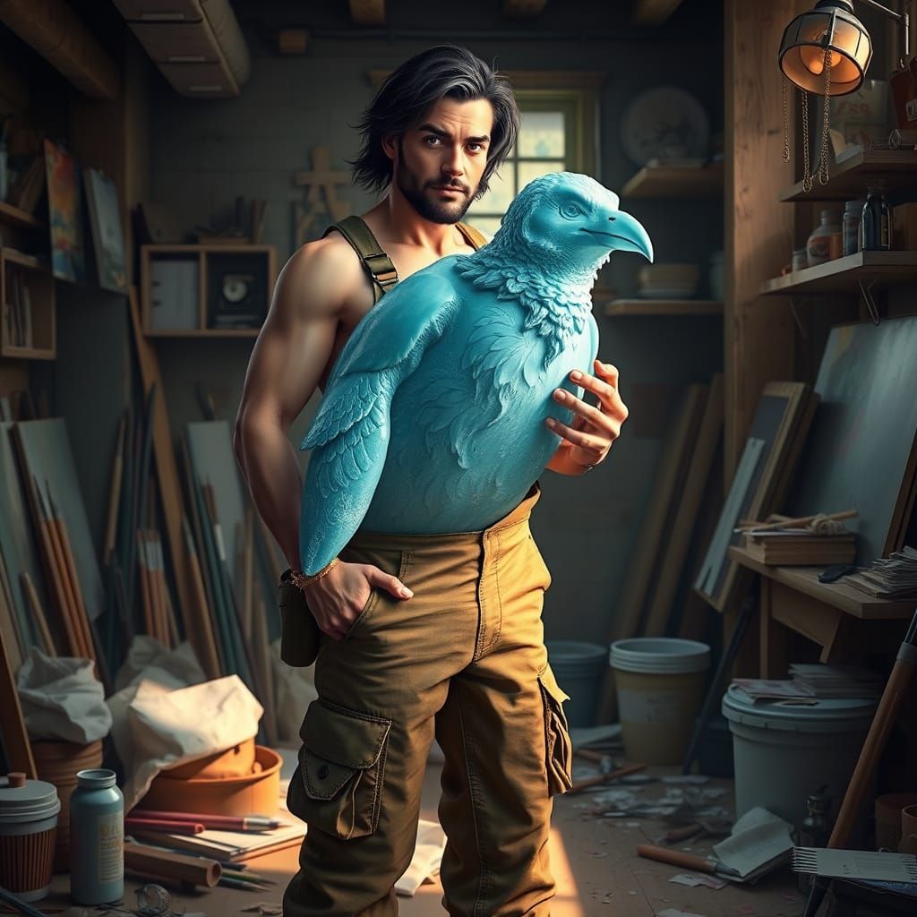 Tall Artist Crafts Majestic Crystal King Penguin in Earth-To...