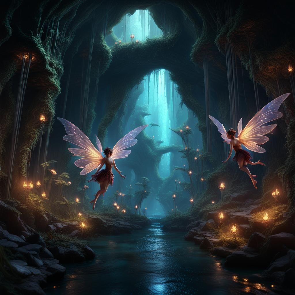 Faery Realm: Luminescent Fairies in a Subterranean World