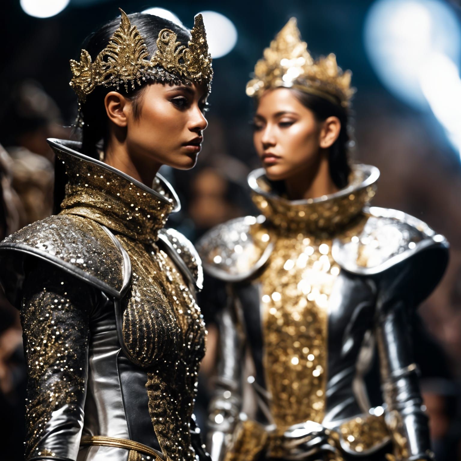 Fantasy Warrior Princes on Catwalk: Fashion Photography
