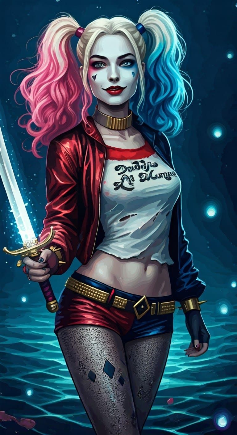 Harley Quinn as Mystic Piscis in Digital Artwork