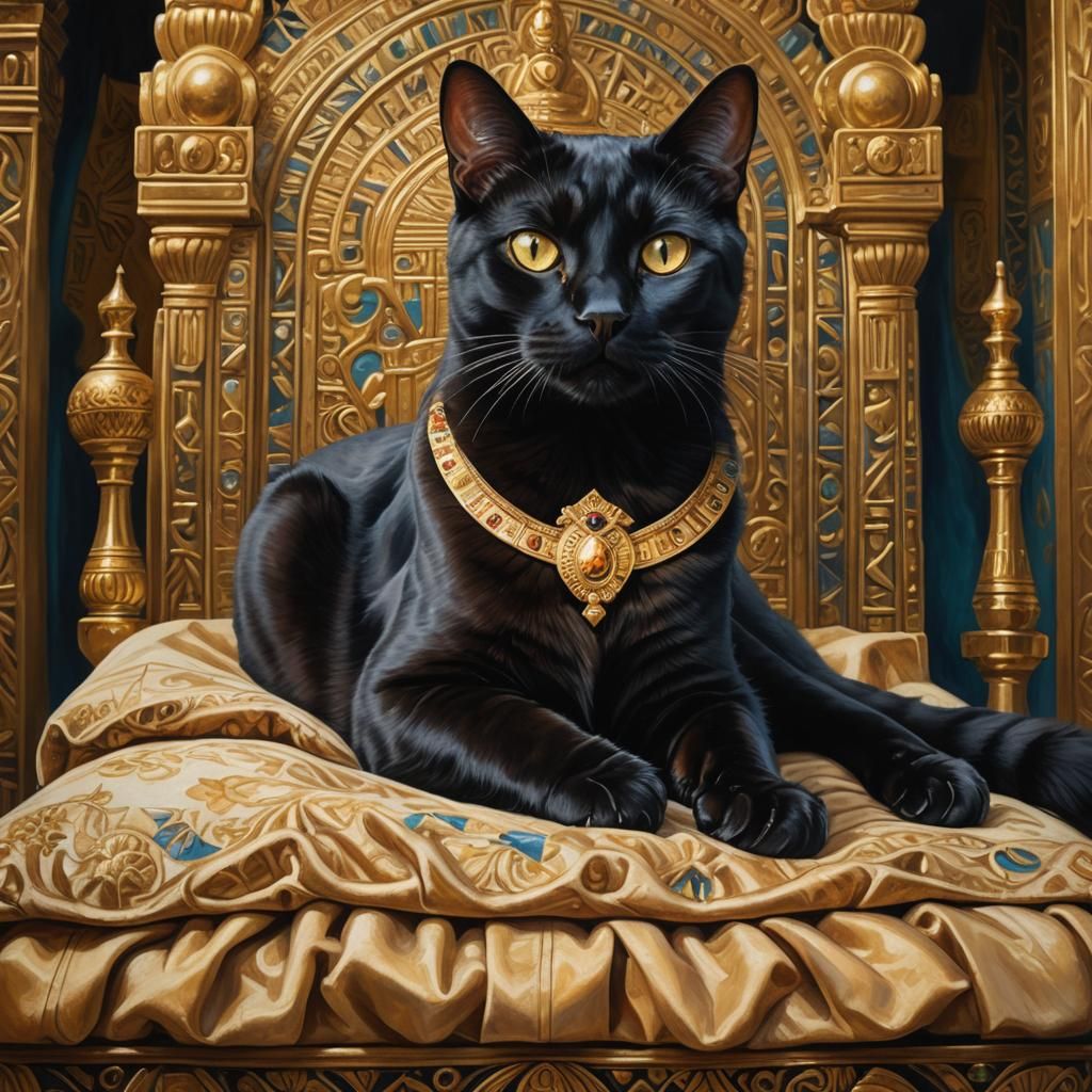 Hyper realistic Cute adorable big eyed bombay cat laying in ...