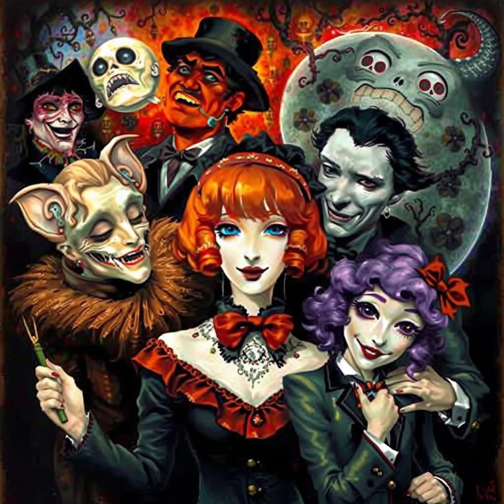 Vampire Couple's Macabre Romantic Dance