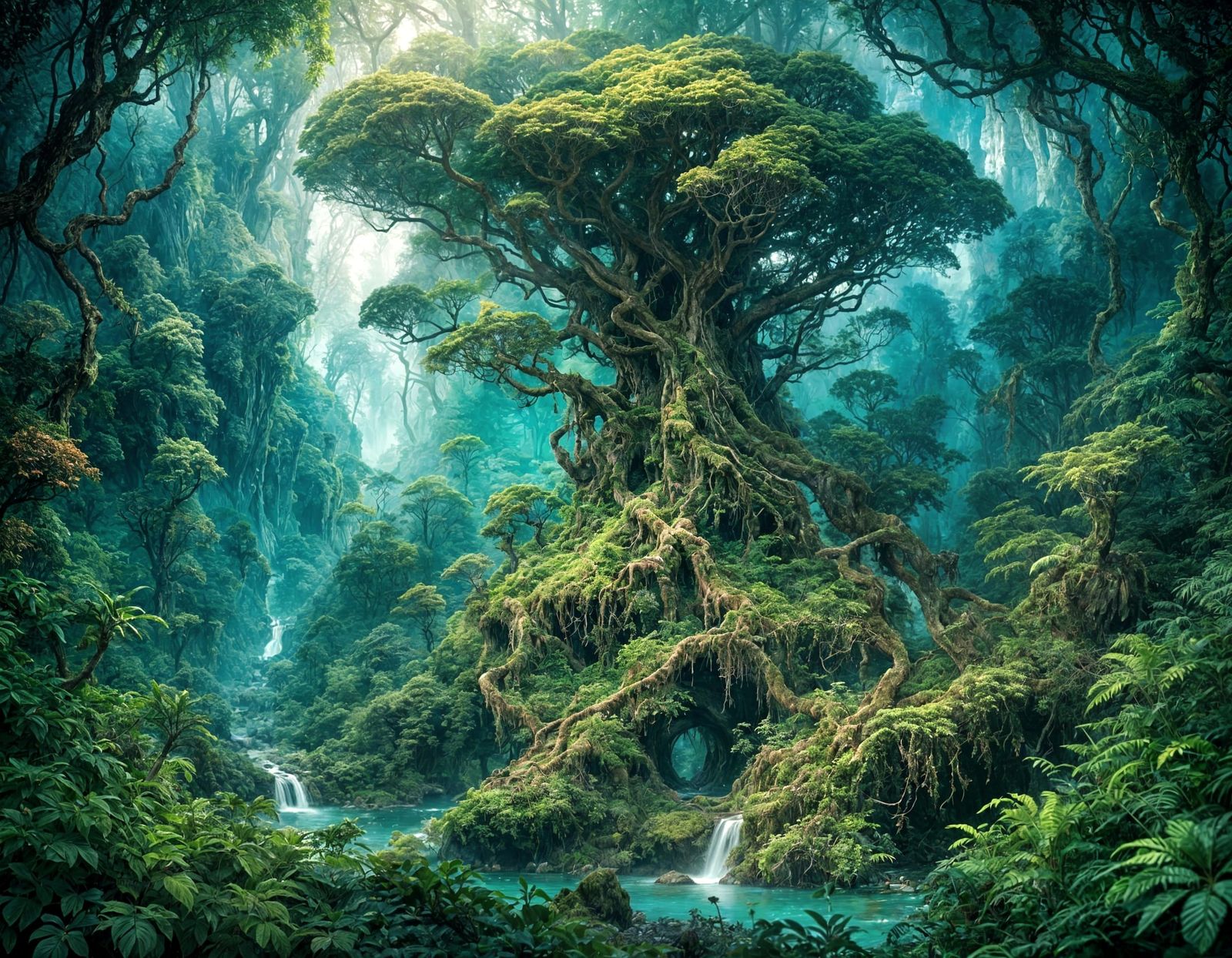 Hyperreal Forest Guardian at Dusk: A Landscape Masterpiece