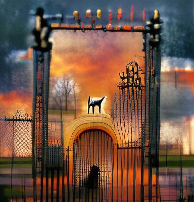 Dog Portrait at the Gate