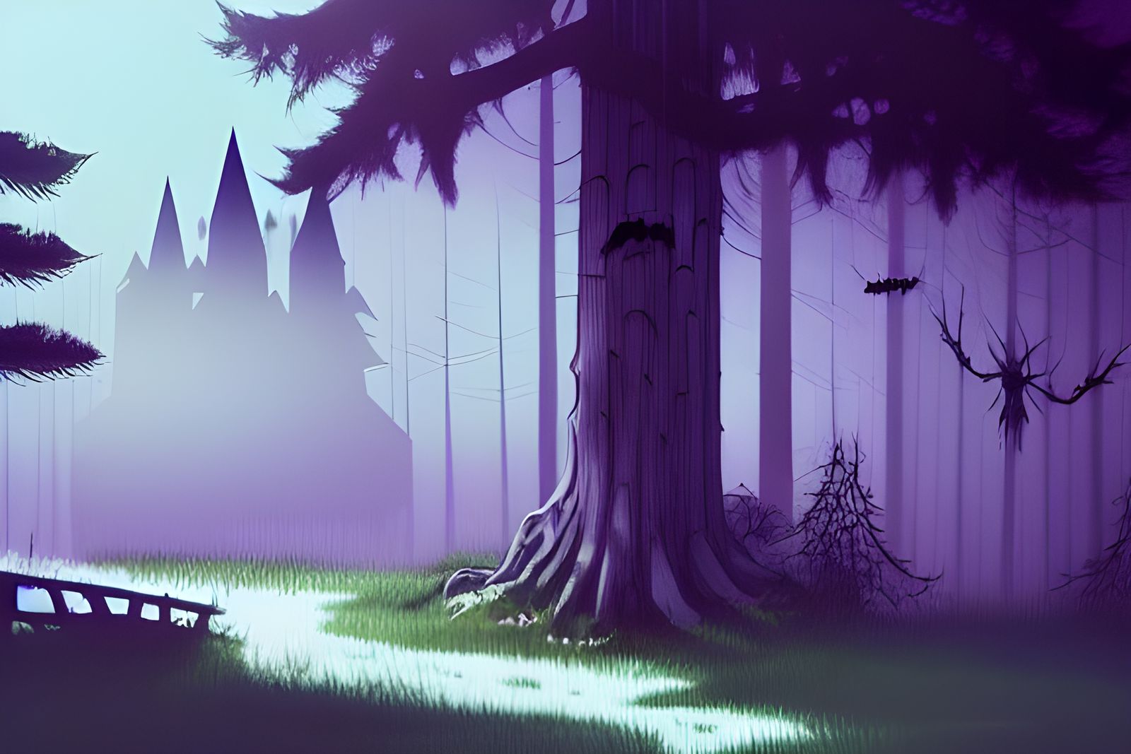 Spooky Anime Cabin in Woods: Ghibli Style