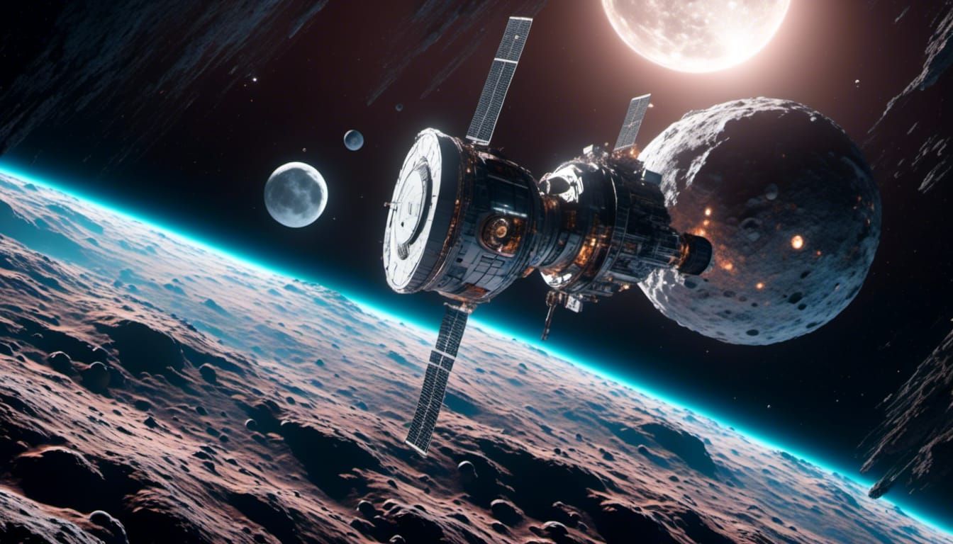 spacecraft near the moon Cyllene