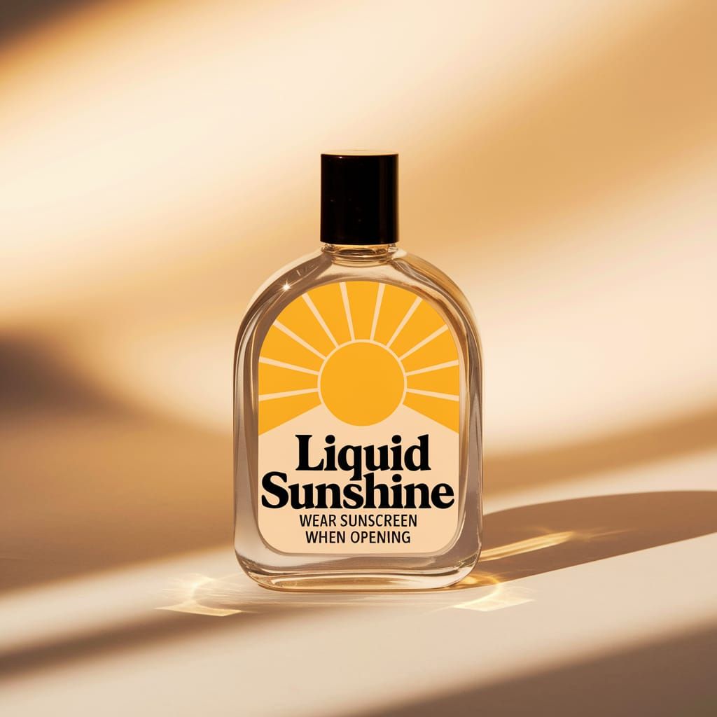 Sleek Glass Bottle Radiates Warmth in Vibrant Sunset Hues