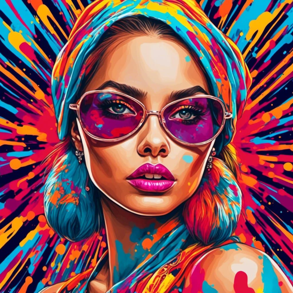 Model in Graffiti Art Style