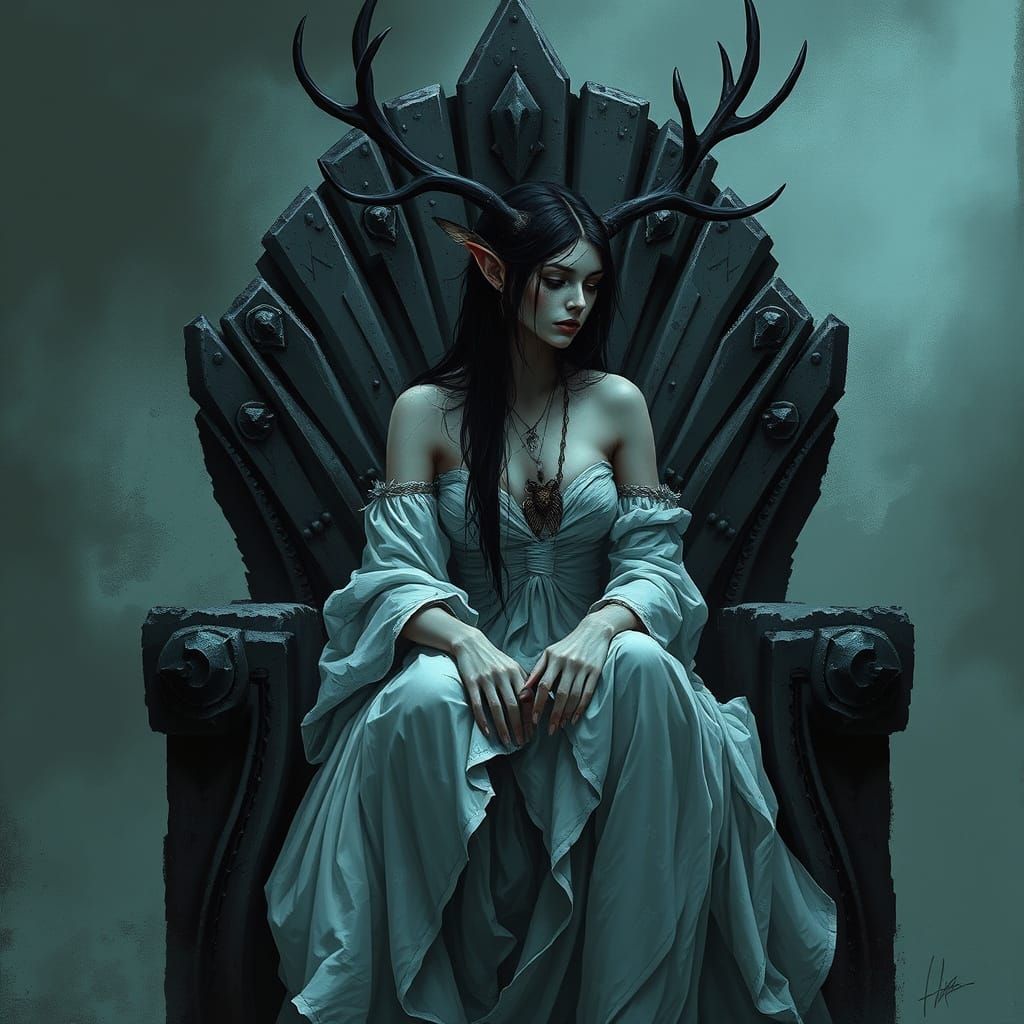 Gothic Princess in Dark Concept Art Style