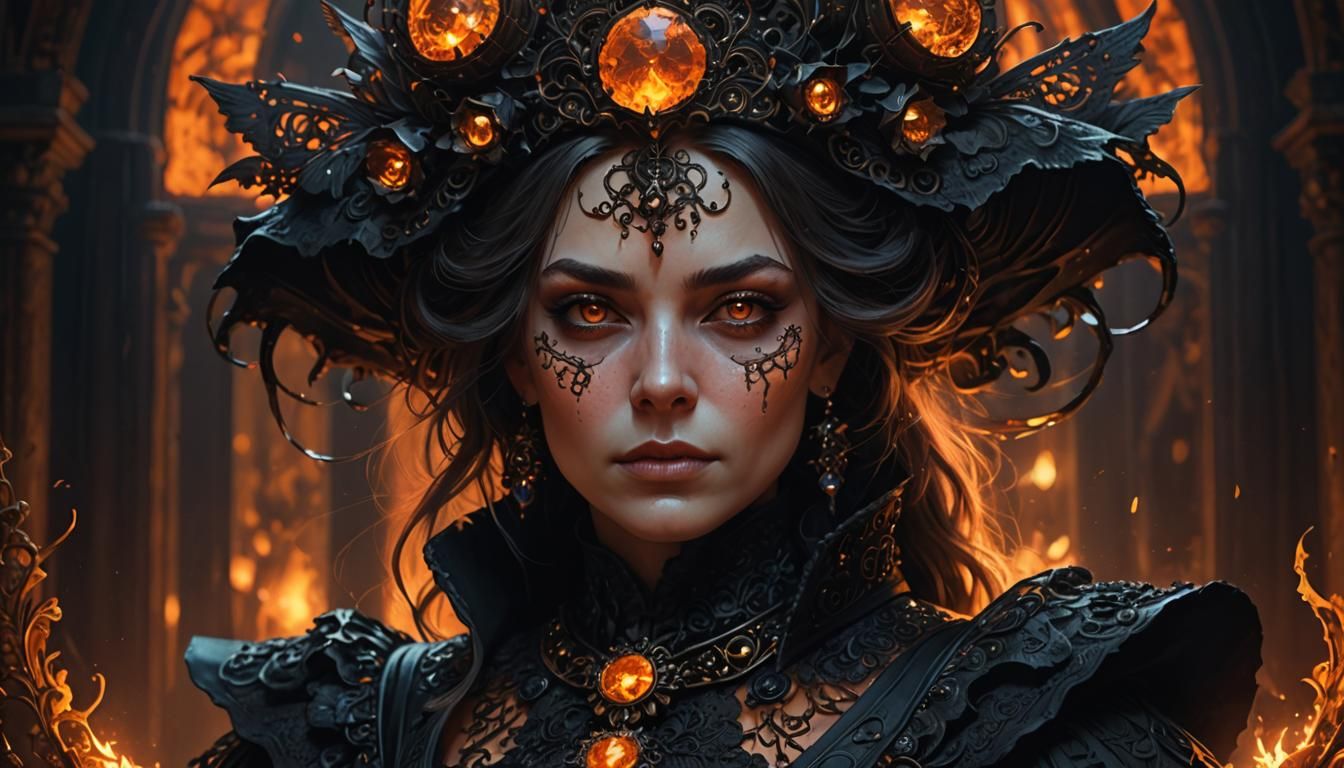 Mysterious Woman in Victorian Attire, Dark Fantasy Art