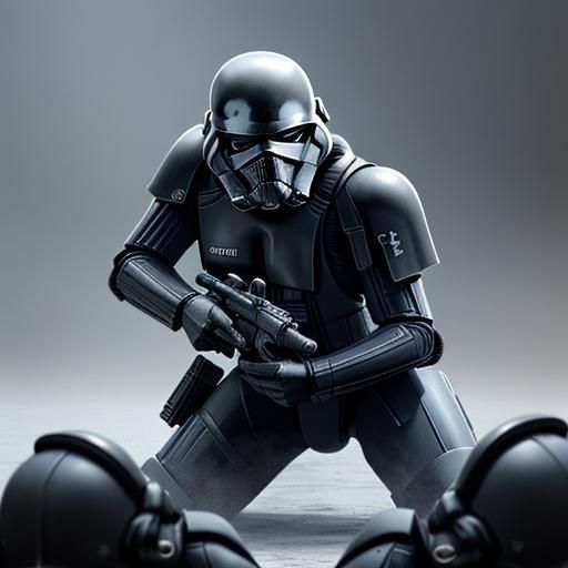 Menacing Death Trooper in Black Armor