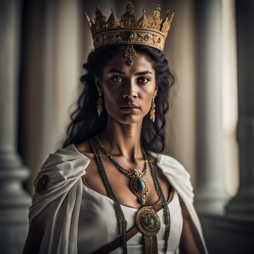 Hyperrealistic Cleopatra Portrait with Dramatic Lighting