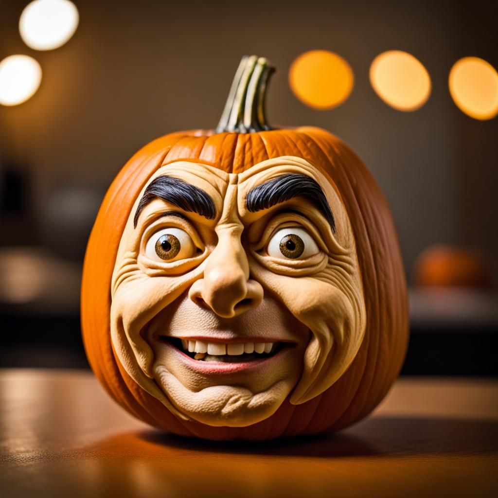 Mr. Bean Pumpkin Carving: Sharp Focus Photography