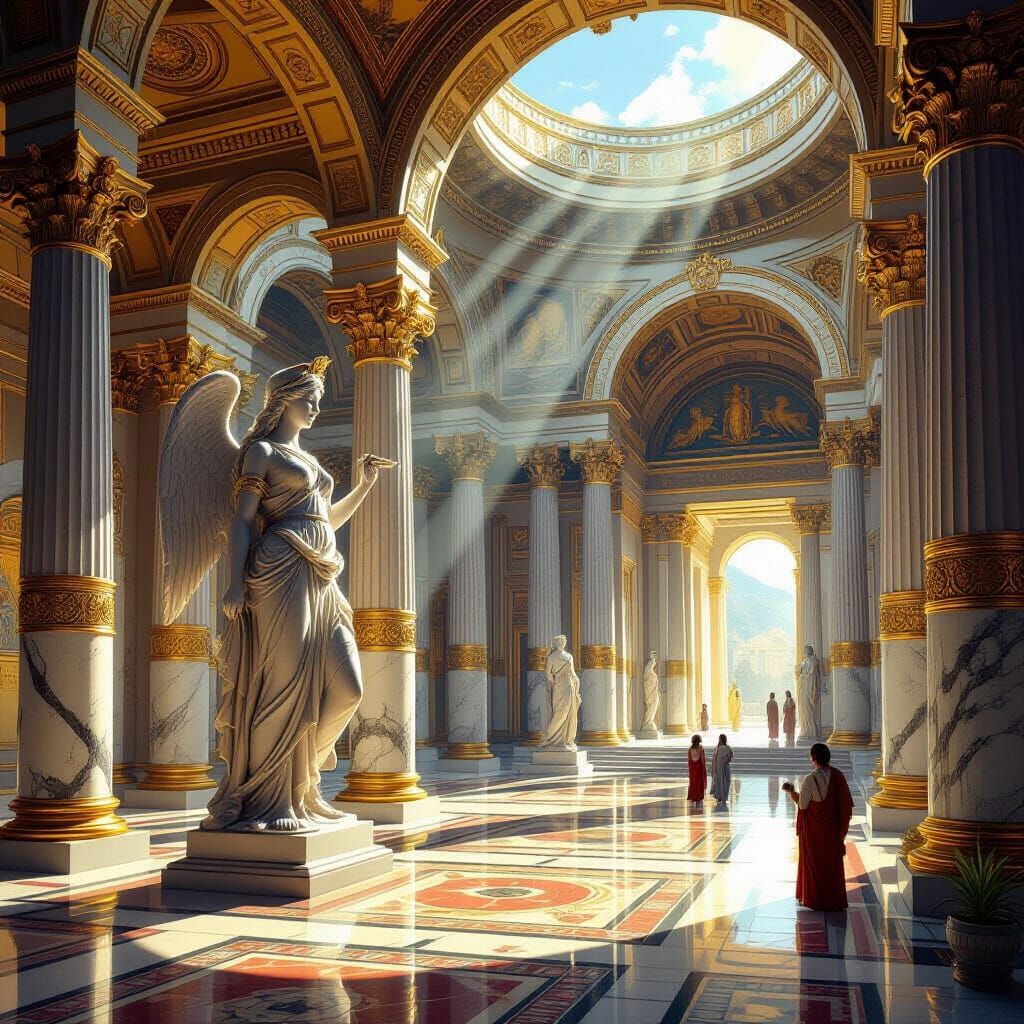 Temple of Aphrodite: Fantasy Oil Painting