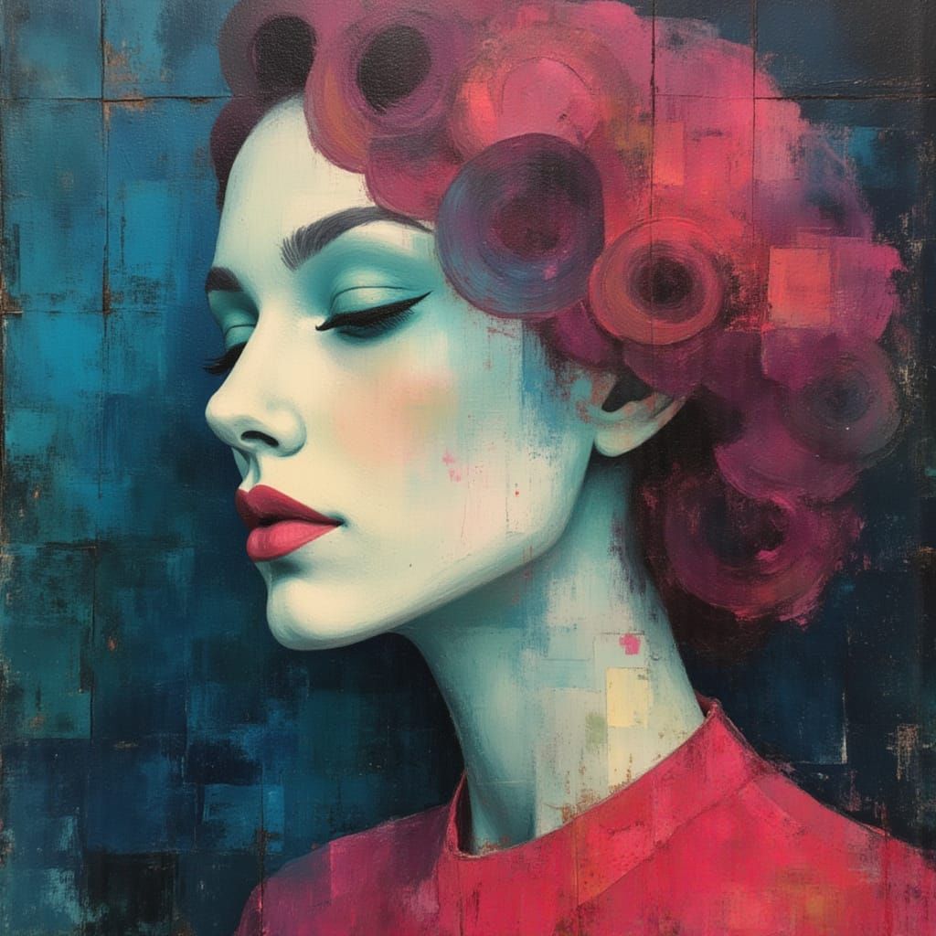 Ethereal Geometric Shapes in Messy Oil Painting Style