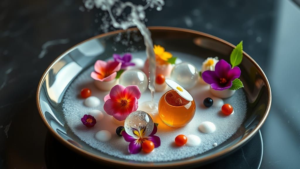 Exquisite Michelin-Star Molecular Gastronomy with Edible Flo...