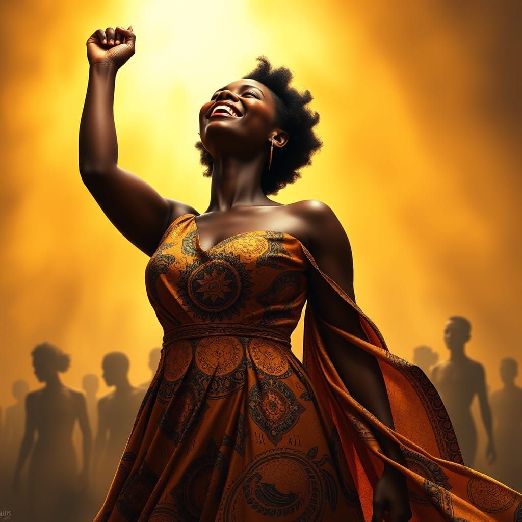African American Woman Embodies Inner Strength and Resilienc...