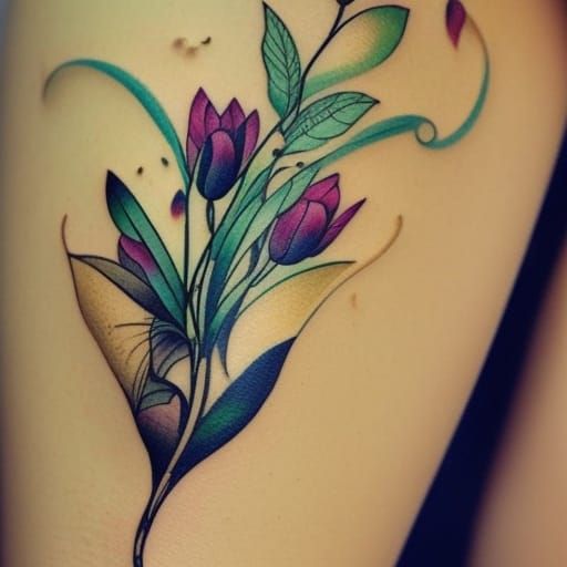 Abstract Floral Tattoo