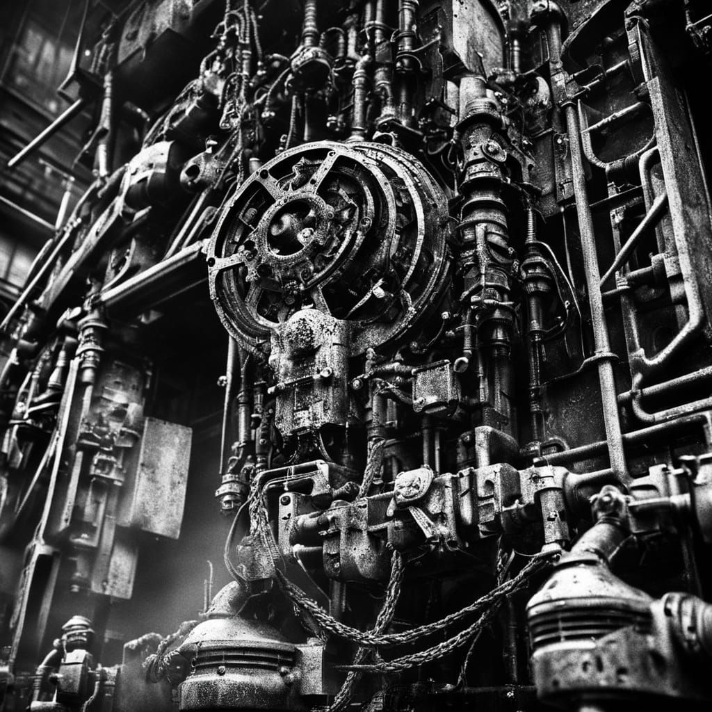 Noir Cityscape in Abstract Expressionism