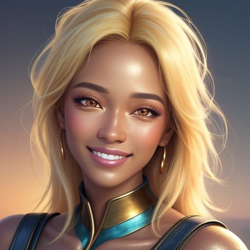 Radiant Beauty: A Digital Portrait in Pastel Colors