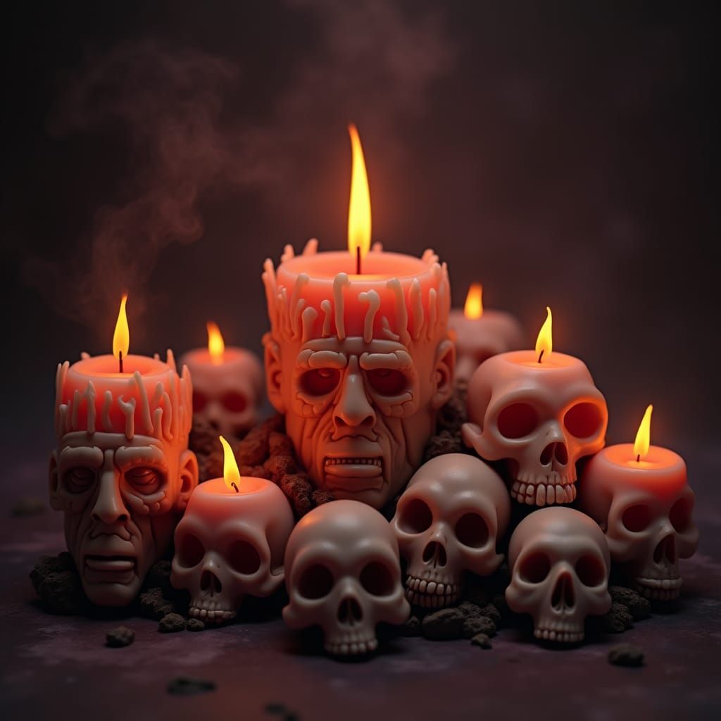 Halloween Monsters and Skulls Candlelight Display