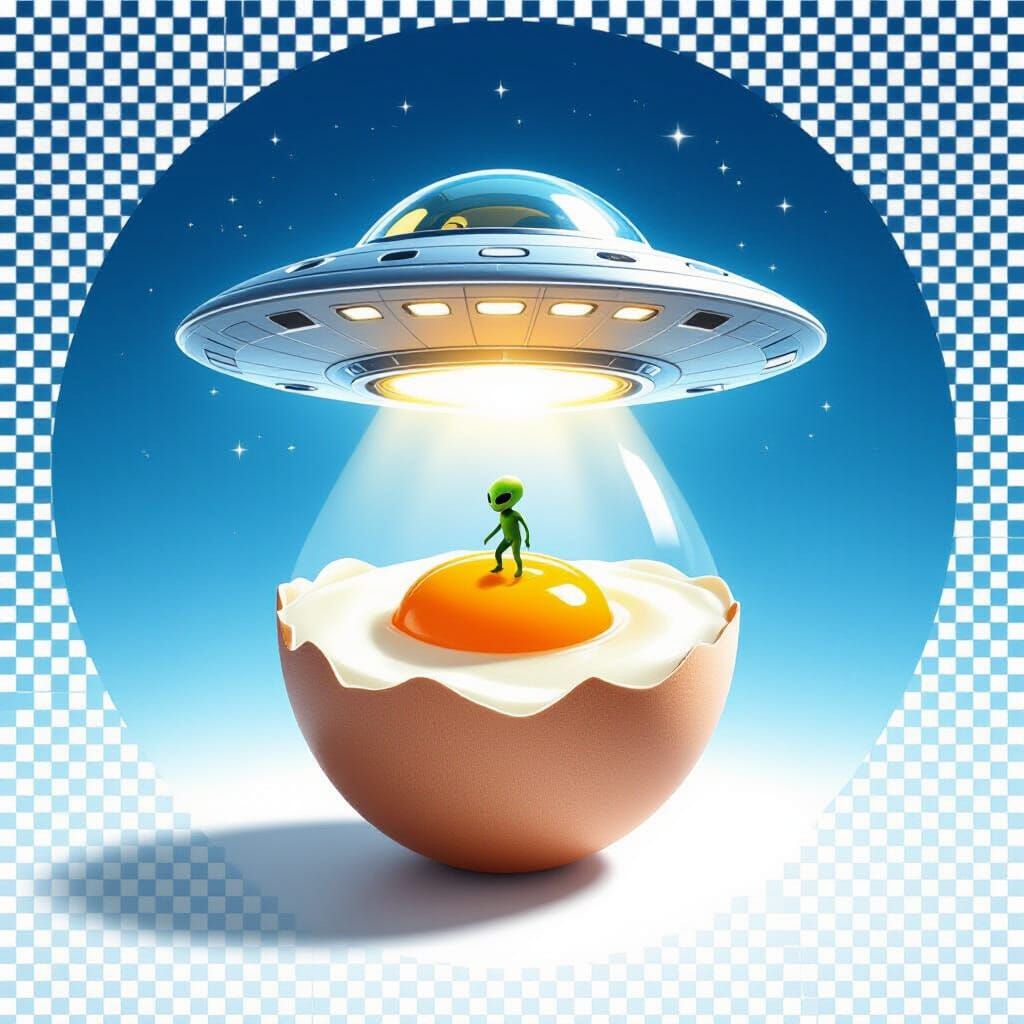 Hyper-Realistic Egg UFO with Alien Pilot